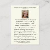 Katholische Rosenkranzkreuz Beerdigungskarten Platzkarte (Rückseite)