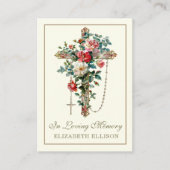 Katholische Rosenkranzkreuz Beerdigungskarten Platzkarte (Vorderseite)