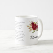 Katholische Rote Rose Crucifix Gebet Bridesmaid Kaffeetasse (VorderseiteRechts)