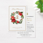 Katholische Rote Rosen Crucifix Hochzeitskarte (Schreibtisch)