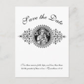 Katholische Schwarz-Weiß-Heilige Familie SAVE THE Ankündigungspostkarte (Vorderseite)