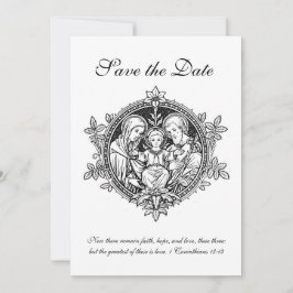 Katholische Schwarz-Weiß-Heilige Familie Save The Date