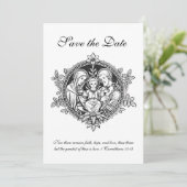 Katholische Schwarz-Weiß-Heilige Familie Save The Date (Stehend Vorderseite)