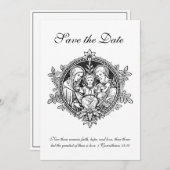 Katholische Schwarz-Weiß-Heilige Familie Save The Date (Vorne/Hinten)