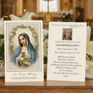 Katholische Segensmutter-Maria-Trauerkarte Begleitkarte