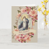 Katholische Selige Jungfrau Mary Ave Maria Karte (Gelbe Blume)