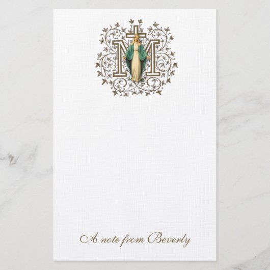 Katholische Selige Jungfrau Mary Cross Religiöse Briefpapier (Vorderseite)