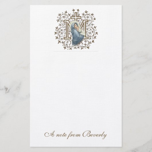 Katholische Selige Jungfrau Mary Cross Religiöse Briefpapier (Vorderseite)