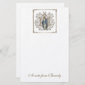 Katholische Selige Jungfrau Mary Cross Religiöse Briefpapier (Vorne/Hinten)
