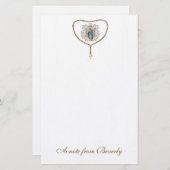 Katholische Selige Jungfrau Mary Cross Rosary Briefpapier (Vorne/Hinten)