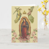 Katholische Selige Jungfrau Mary Guadalupe Religiö Karte (Gelbe Blume)
