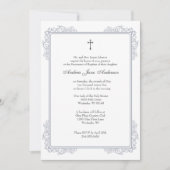 Katholische Silbertaufe Dove Pink Roses Einladung (Vorderseite)