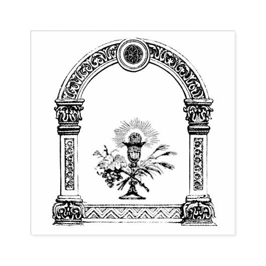 Katholische Skihütte Gastgeber Sachsen-Rahmen Reli Gummistempel (Prägung)