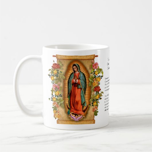 Katholische Spanische Guadalupe Religiöse Jungfrau Kaffeetasse (Links)