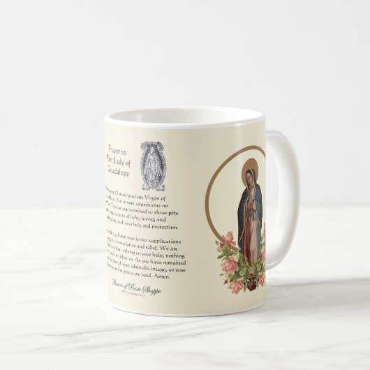 Katholische Spanische Guadalupe Religiöse Jungfrau Kaffeetasse (VorderseiteRechts)