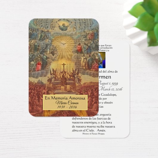 Katholische Spanische Jesus Beerdigung Gedenkkarte (Schreibtisch)