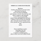 Katholische spirituelle Gebetskarte Begleitkarte (Rückseite)