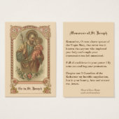 Katholische St. Joseph Memorare Gebet Heilige Kart (Vorne & Hinten)