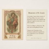 Katholische St. Joseph Memorare Gebetskarten (Vorne & Hinten)