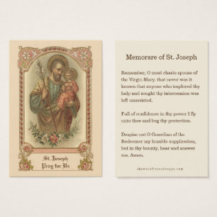 Katholische St. Joseph Memorare Gebetskarten