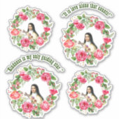 Katholische St. Therese Quotes Roses Aufkleber (Vorderseite)