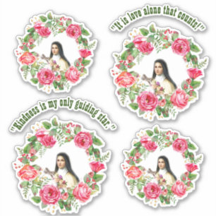 Katholische St. Therese Quotes Roses Aufkleber