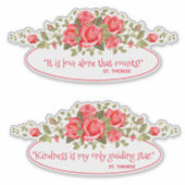 Katholische St. Therese Quotes Roses Aufkleber (Vorderseite)