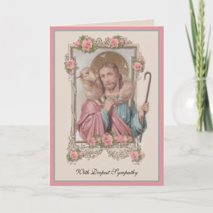 Katholische Sympathie Beileid Jesus Guter Hirte Karte