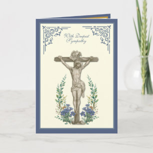 Katholische Sympathie-Trauerfeier-Schrift Jesus Karte