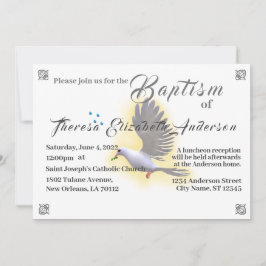 Katholische Taube und Wassertaufe Einladung