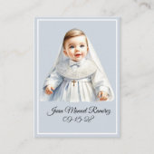Katholische Taufe Baby Blue-Gedenkkarte Visitenkarte (Vorderseite)