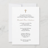 Katholische Taufe Baby Foto Scripting Cross Einladung (Rückseite)