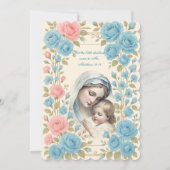 Katholische Taufe Bloral Jesus gesegnete Mutter Einladung (Rückseite)