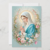 Katholische Taufe Bloral Mary und Jesus Einladung (Rückseite)