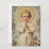 Katholische Taufe Blumen Jesus Gebetsfest Einladung (Rückseite)