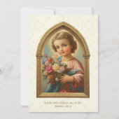 Katholische Taufe Christening Blumenkind Jesus Einladung (Rückseite)