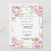 Katholische Taufe Christening gesegnete Mary Flora Einladung (Vorderseite)