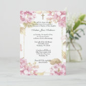 Katholische Taufe Christening gesegnete Mary Flora Einladung (Stehend Vorderseite)