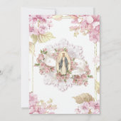 Katholische Taufe Christening gesegnete Mary Flora Einladung (Rückseite)