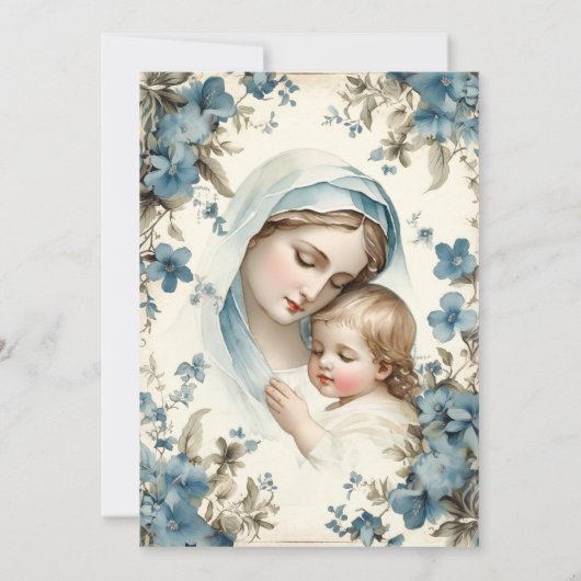 Katholische Taufe Christening gesegnete Mutter Jes Einladung (Rückseite)