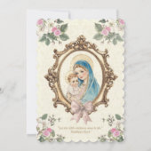 Katholische Taufe Christening gesegnete Mutter Jes Einladung (Rückseite)