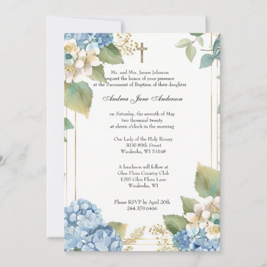 Katholische Taufe Christening gesegnete Mutter Jes Einladung (Vorderseite)