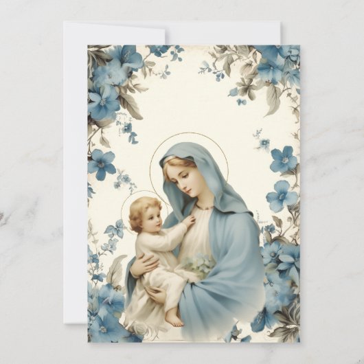 Katholische Taufe Christening gesegnete Mutter Jes Einladung (Rückseite)