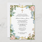 Katholische Taufe Christening gesegnete Mutter Jes Einladung (Vorderseite)