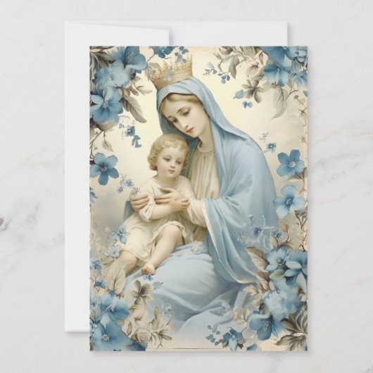 Katholische Taufe Christening gesegnete Mutter Jes Einladung (Rückseite)