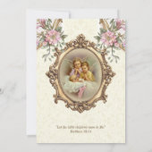 Katholische Taufe Christening Guardian Angels Baby Einladung (Rückseite)