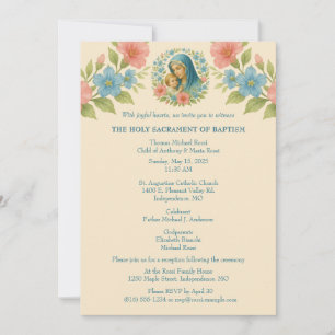 katholische Taufe Christening Maria Jesus Einladung