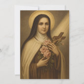 Katholische Taufe Christening St. Therese Einladung (Rückseite)