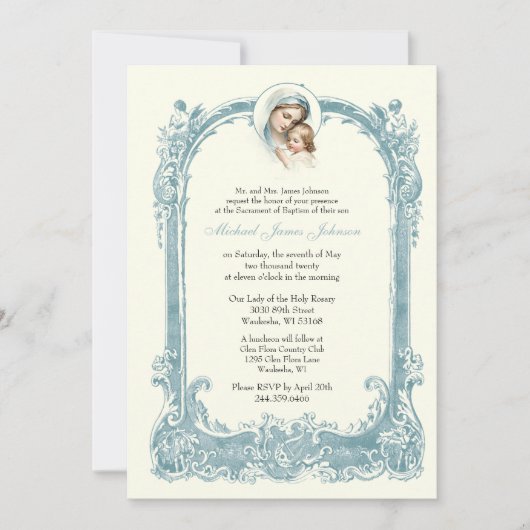 Katholische Taufe Christi Jesus Christus Einladung (Vorderseite)