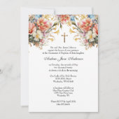 Katholische Taufe Christine Mary Jesus Bloral Einladung (Vorderseite)